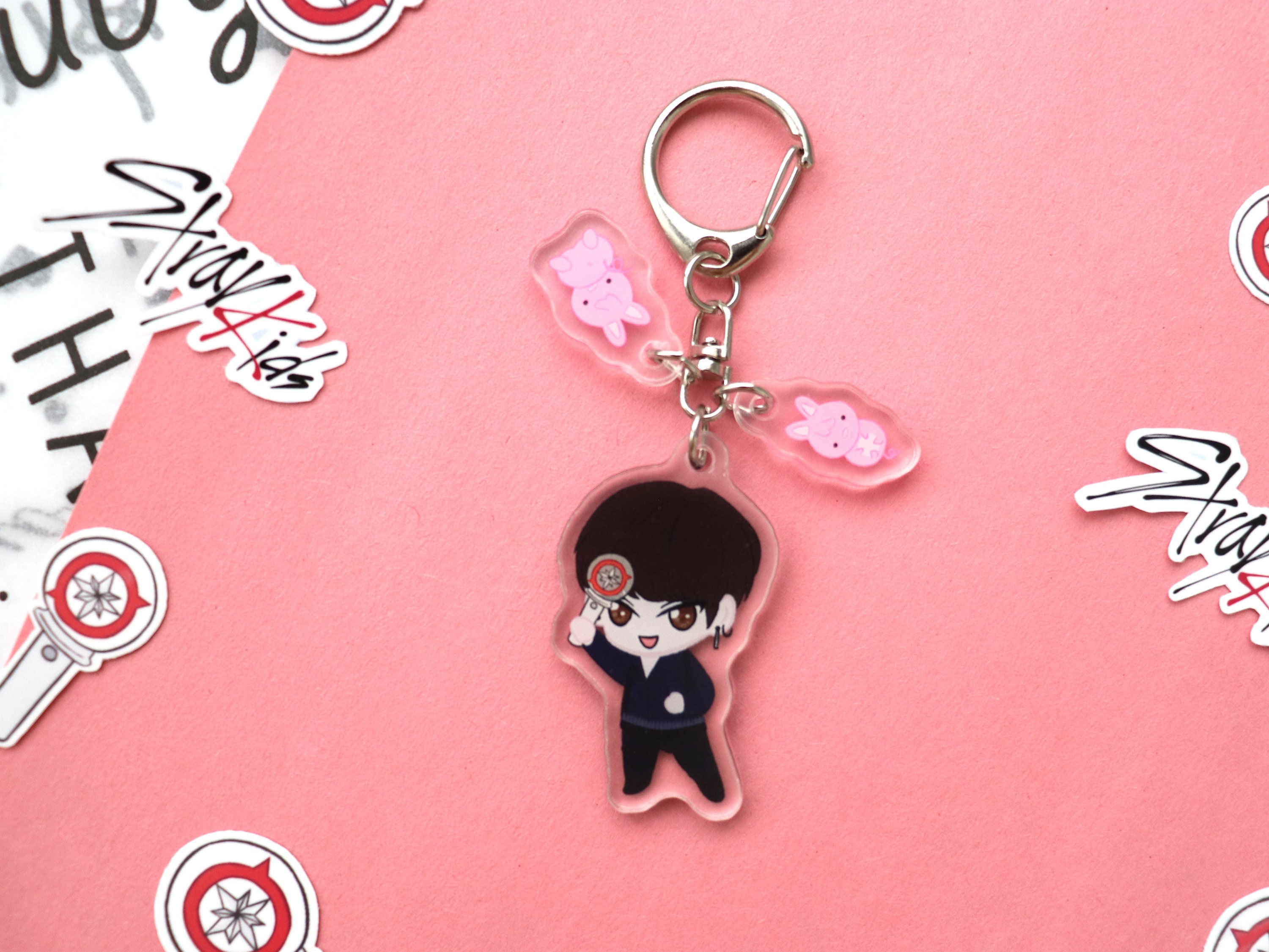 Porte-clés SKZOO Stray Kids En Acrylique - Pendentif Membres Style Cartoon - Cadeau Fan Stray Kids Stay