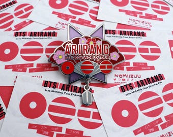 BTS Kpop 2.5" 2026 ARIRANG Tour Pin Silver Hard Enamel Pin