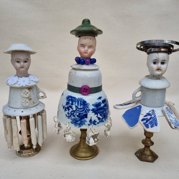 Handmade Dolly Ornaments made from Mudlarking Finds