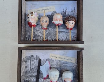 Original Art Assemblage using Dolls Heads