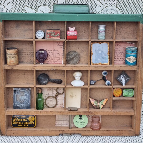 Rustic Printer Type Tray – Collectibles Display