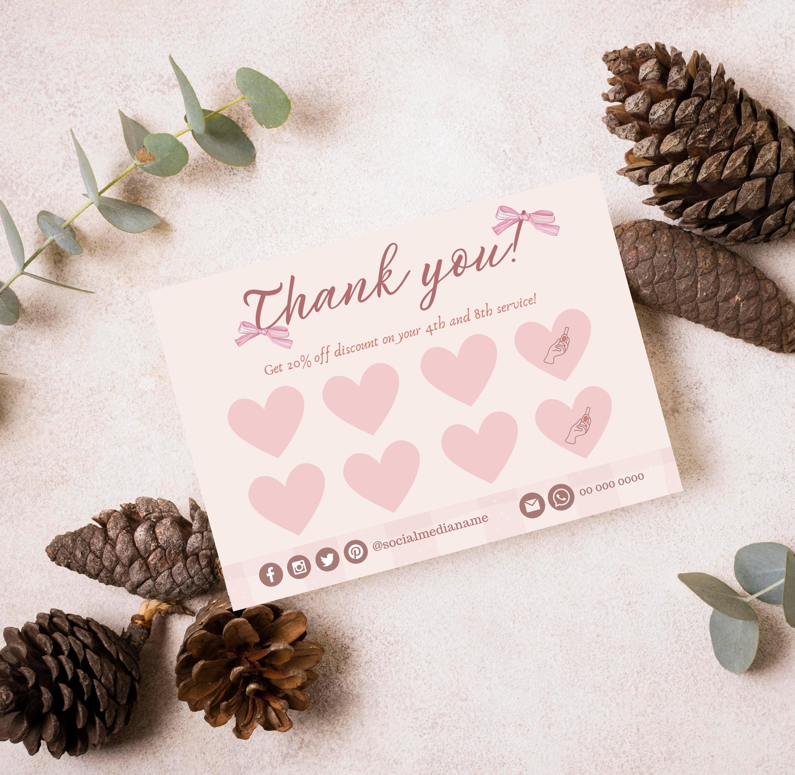 Coquette Loyalty Card Template, Editable Rewards Card Canva Template ...
