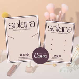 Benutzerdefinierte Schmuck Display Kartenvorlage, bearbeitbare Halskette Display Card, druckbare Ohrring Card Design, Canva Template Schmuckverpackung