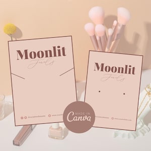 Custom Jewelry Display Card Template, Editable Necklace Display Card, Printable Earring Card, Canva Template Jewelry Business Packaging
