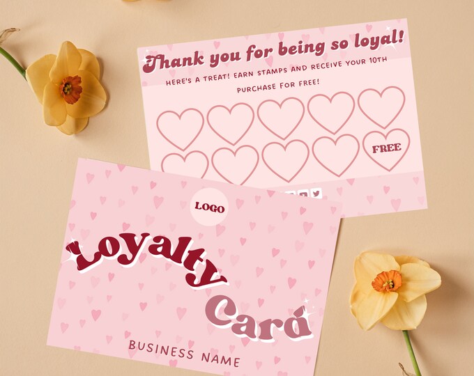 Editable Loyalty Card Template, Printable Customer Rewards, Canva ...