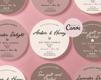 Candle Dust Cover Template, Editable Custom Packaging Label Canva, Printable Digital Download, 3 Sizes