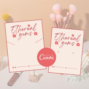 Custom Jewelry Display Card Template, Editable Necklace Display Card, Printable Earring Card, Canva Template Jewelry Business Packaging