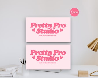Esthetician Business Card Template QR Code, Printable Calling Card Canva Template, Trendy Business Card, Editable Feminine Business Card