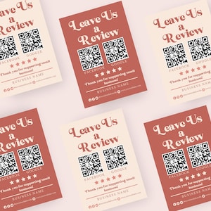 Leave Us A Review QR Code Sign Template, Editable Business Review Sign, Printable Purchase Review Request, Canva Template Google Review Sign
