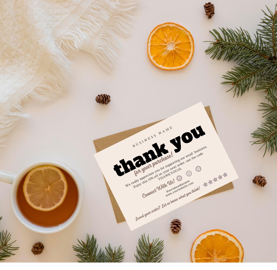 Business Receipt Template, Editable Thank You Card Receipt Form Design ...