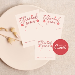 Jewelry Display Card Template, Editable Necklace Display Card, Printable Earring Card Design, Canva Jewelry Business Packaging Template