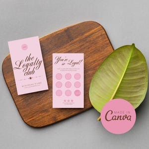 Modelo de cartão de fidelidade, cartão de recompensas para clientes editável, design de cartão de desconto para pequenas empresas para impressão, modelo de cartão de fidelidade perfurado do Canva