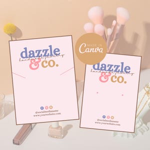 Custom Jewelry Display Card Template, Editable Necklace Display Card, Printable Earring Card, Canva Template Jewelry Business Packaging