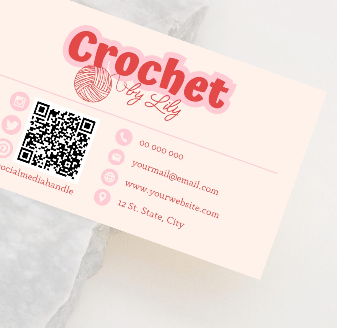 Small Business Card Template QR Code, Editable Calling Card Design ...