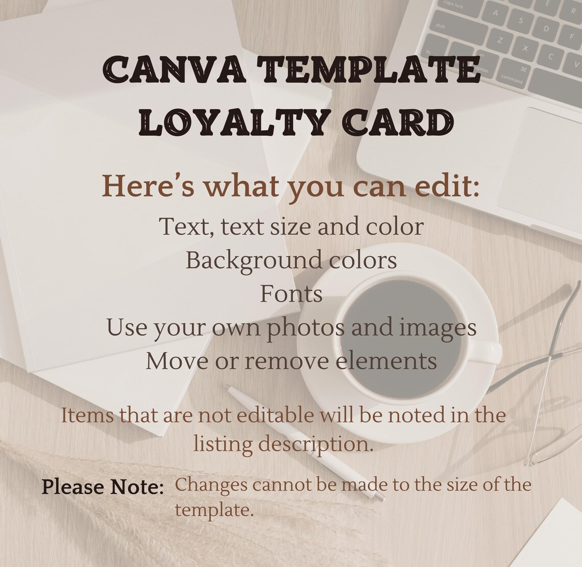 Editable Loyalty Card Template, Printable Customer Rewards, Canva ...