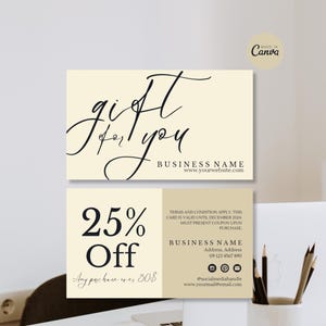 Coupon Card Template, Editable Small Business Promo Card, Canva Template Discount Voucher Printable, DIY Customer Rewards Gift Card
