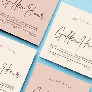 Modern Candle Label Template: Editable Canva Design (Digital Download, 4 Sizes)