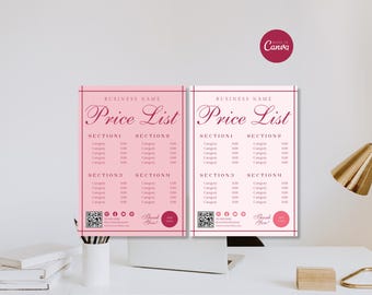 Printable Price List Template Canva, Editable Payment Sign, Hair Salon Pricing Guide, Instagram Story Price List, DIY Price Sheet 