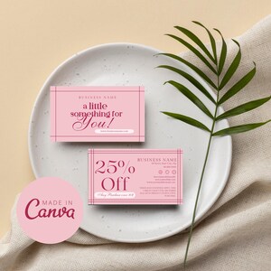 Modelo de cartão de cupom, design de vale-presente editável, cartão promocional para pequenas empresas para impressão, modelo de cupom de desconto para clientes do Canva