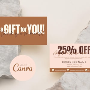 Coupon Card Template, Editable Business Promotion Card, Printable Discount Gift Voucher Design, Canva Template Rewards Discount Coupon