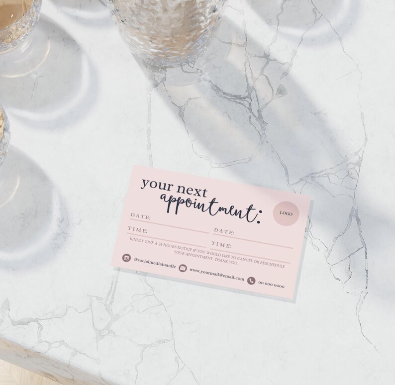 Appointment Card Template, Editable Booking Reminder Canva Template ...