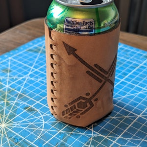 Leather Can holder Pattern - DXF and SVG for laser cutter - New Sew, tab and slot construction