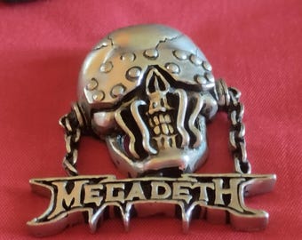 Megadeth 1992, Symphony of Destruction, cast metal pendant vintage 90s, Vic Rattlehead, original official merchandising made UK, no collana