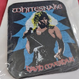 Whitesnake David Coverdale, vintage jaren 80 opnaaiende patch, dode inventaris, nog in originele verpakking, geweldige patch voor geweldige denim battle jacket
