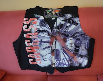 Carcass Tool of the trade, Turbogadget vintage 90s vest, deadstock, extreme metal grindcore, Size XL, gilet in cotone made in Italy collezio