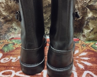 Combat Leather Boots Italian Army Vintage 80S, 1985