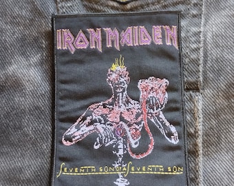 Iron Maiden Seventh of a Seventh Son patch, vintage 90s dedstock, sew on patch, for true collectors of the legendary band Iron Maiden heavy