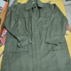 Coat vintage 90s Italian army, deadstock, Size 50 XL, green military olive, pocket, zipper, button, velcro, amazing military clothing vtg