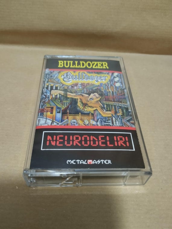 Bulldozer, cult Italian thrash metal band, vintage 80s mc cassette tape used 1988, original Metalmaster, extra rare item for real collectors