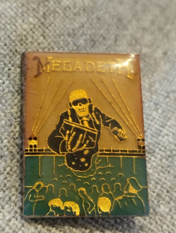Megadeth, vintage 90s enamel crystal metal, for t… - image 4
