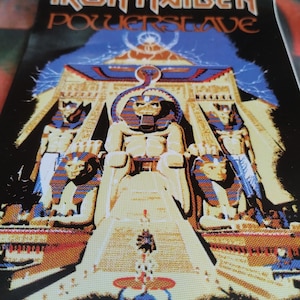 Iron Maiden Powerslave, vintage 80s stikers vinyl, amazing gift for fans great band heavy metal Iron Maiden. 10x15 CM, 4x6 inch. for your co
