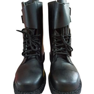 Montebove leather work boots with iron toecaps, made in Italy, vintage 2001, safety footwear, quick release device. N42 EU, 9 US, amazing bo