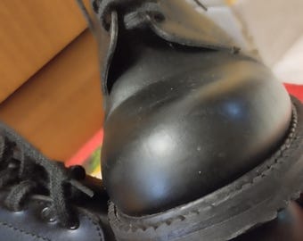 1980s SOLDINI made in itary ブーツ archive Soldini Authentic Military Combat Italian Leather Boots Size