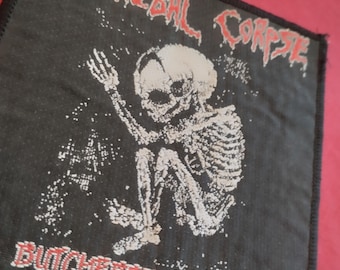 Cannibal corpse 1992, butchered at birth vintage 90s, used sew on patch, official merchandising Blue Grape ©, for collection battle vest