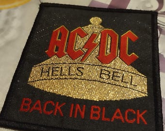 Patch Brodé AC DC Official Cut Out Logo – Écusson Thermocollant Ou à Coudre Pour Veste Jacket Retro