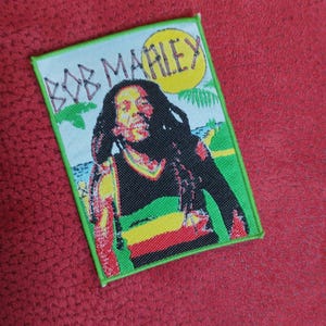 Bob Marley vintage 80S sew on patch, deadstock never used, amazing patch for amazing jacket Jamaica color, excellent condition vintage 80s