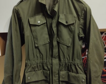 veste de combat militaire vintage des années 70, camouflage vert olive, 1974 fabriquée en Italie, taille 46 EU, moyen, excellent état, pour votre temps libre