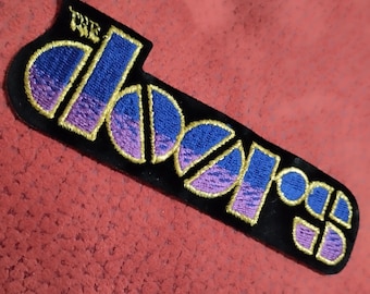 The Doors, vintage 80s sew on iron on patch Embroidered on velvet! old school patch. colori sgargianti, rifiniture color oro, per rock look