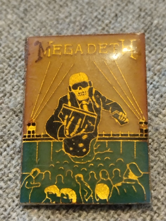 Megadeth, vintage 90s enamel crystal metal, for t… - image 1