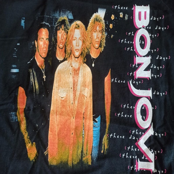 BON JOVI vintage 90s long sleeve shirt dedstock tour 1996 these days, original product size XL fruit of the loom 90S tag amazing gift for