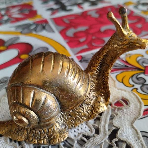 Snail bronze vintage 70s lucky charm, collection, decoration, amazing giftLet's take some time to think about our actions.  The snail