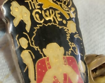 The Cure, enamel crystal pin vintage 80s , for dark music lovers, amazing gift for fans great band The Cure. The Head on the Door, Collectib