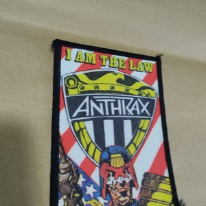 Anthrax – „I Am the Law“, Aufnäher zum Aufnähen, Vintage 80er Jahre, vom Album „Among the Living“, Dedstock 80er Jahre, tolles Geschenk für Fans der großartigen Thrash-Metal-Band Anthrax