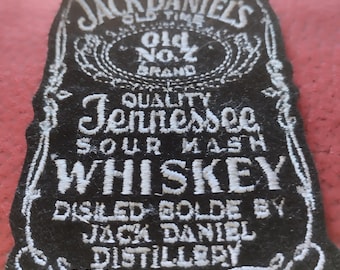 Jack Daniel s, vintage 90s embroidered on velvet sew on iron on patch, deadstock patch 90s, whiskey patch. Old school patch on velvet rare