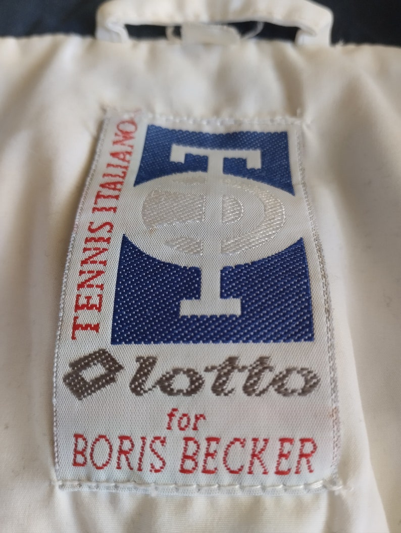 Marque Boris Becker vintage des années 90, veste de sport tennis, taille L, vêtements de sport Lotto. Cadeau incroyable pour les fans de tennis Boris Becker des années 90. Bien image 4