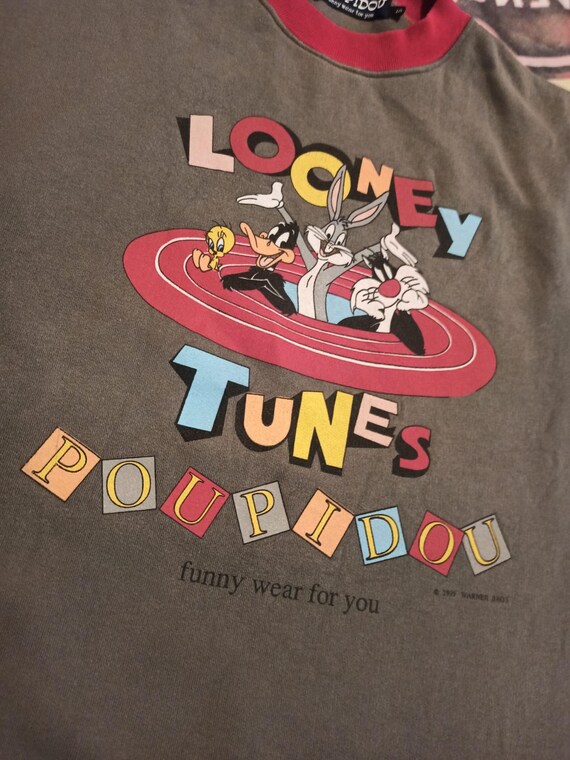 Looney Tunes 1995, felpa vintage Poumpidou made in Italy, Size S veste grande, vedere dimensioni in descrizione, Warner Bros, Silvestro...
